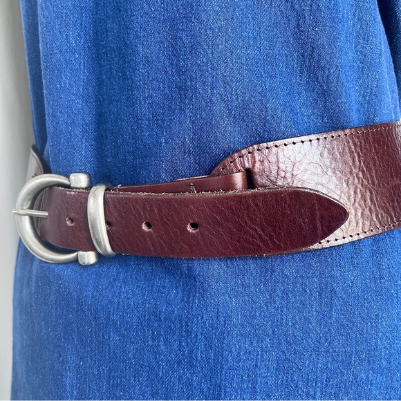 Sandwich Wide Leather Belt Brown Waist Belt European Made Adjustable M L - Picture 11 of 11